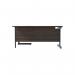 Jemini Radial Right Hand Single Upright Cantilever Desk 1600x1200x730mm Walnut/Black KF819707 KF819707