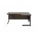Jemini Radial Right Hand Single Upright Cantilever Desk 1600x1200x730mm WalnutBlack KF819707 KF819707