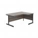 Jemini Radial Right Hand Single Upright Cantilever Desk 1600x1200x730mm Grey Oak/Black KF819714 KF819714