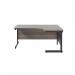 Jemini Radial Right Hand Single Upright Cantilever Desk 1600x1200x730mm Grey OakBlack KF819714 KF819714