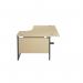 Jemini Radial Right Hand Single Upright Cantilever Desk 1600x1200x730mm Maple/Black KF819721 KF819721