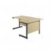 Jemini Radial Right Hand Single Upright Cantilever Desk 1600x1200x730mm Maple/Black KF819721 KF819721