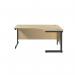 Jemini Radial Right Hand Single Upright Cantilever Desk 1600x1200x730mm MapleBlack KF819721 KF819721