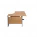 Jemini Radial Right Hand Single Upright Cantilever Desk 1600x1200x730mm Nova Oak/Black KF819738 KF819738