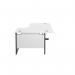 Jemini Radial Right Hand Single Upright Cantilever Desk 1600x1200x730mm White/Black KF819745 KF819745