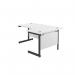 Jemini Radial Right Hand Single Upright Cantilever Desk 1600x1200x730mm White/Black KF819745 KF819745