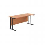 Jemini Rectangular Double Upright Cantilever Desk 1600x600mm Beech/Black KF819769 KF819769