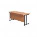 Jemini Rectangular Double Upright Cantilever Desk 1600x600mm Beech/Black KF819769 KF819769