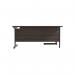 Jemini Radial Left Hand Single Upright Cantilever Desk 1800x1200x730mm Walnut/Black KF819776 KF819776