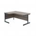 Jemini Radial Left Hand Single Upright Cantilever Desk 1800x1200x730mm Grey Oak/Black KF819783 KF819783