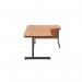 Jemini Radial Right Hand Single Upright Cantilever Desk 1800x1200x730mm Beech/Black KF819820 KF819820