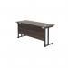 Jemini Rectangular Double Upright Cantilever Desk 1600x600mm Dark WalnutBlack KF819837 KF819837