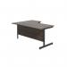 Jemini Radial Right Hand Single Upright Cantilever Desk 1800x1200x730mm Walnut/Black KF819844 KF819844