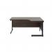 Jemini Radial Right Hand Single Upright Cantilever Desk 1800x1200x730mm Walnut/Black KF819844 KF819844