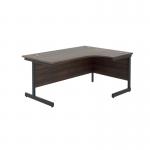 Jemini Radial Right Hand Single Upright Cantilever Desk 1800x1200x730mm WalnutBlack KF819844 KF819844