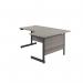 Jemini Radial Right Hand Single Upright Cantilever Desk 1800x1200x730mm Grey Oak/Black KF819851 KF819851