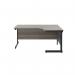 Jemini Radial Right Hand Single Upright Cantilever Desk 1800x1200x730mm Grey OakBlack KF819851 KF819851