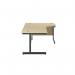 Jemini Radial Right Hand Single Upright Cantilever Desk 1800x1200x730mm Maple/Black KF819868 KF819868