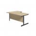 Jemini Radial Right Hand Single Upright Cantilever Desk 1800x1200x730mm Maple/Black KF819868 KF819868