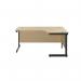 Jemini Radial Right Hand Single Upright Cantilever Desk 1800x1200x730mm Maple/Black KF819868 KF819868