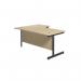 Jemini Radial Right Hand Single Upright Cantilever Desk 1800x1200x730mm MapleBlack KF819868 KF819868