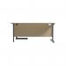 Jemini Radial Right Hand Single Upright Cantilever Desk 1800x1200x730mm MapleBlack KF819868 KF819868