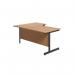 Jemini Radial Right Hand Single Upright Cantilever Desk 1800x1200x730mm Nova OakBlack KF819875 KF819875