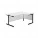 Jemini Radial Right Hand Single Upright Cantilever Desk 1800x1200x730mm White/Black KF819882 KF819882