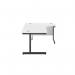 Jemini Radial Right Hand Single Upright Cantilever Desk 1800x1200x730mm White/Black KF819882 KF819882