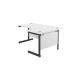 Jemini Radial Right Hand Single Upright Cantilever Desk 1800x1200x730mm WhiteBlack KF819882 KF819882