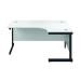Jemini Radial Right Hand Single Upright Cantilever Desk 1800x1200x730mm White/Black KF819882 KF819882