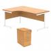 Astin Radial Left Hand SU Desk +Desk High Pedestal 1600x1200 Norwegian BeechArctic White KF820027 KF820027