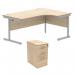 Astin Radial Right Hand SU Desk +Desk High Pedestal 1600x1200 Canadian OakSilver KF820057 KF820057