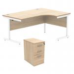 Astin Radial Right Hand SU Desk +Desk High Pedestal 1600x1200 Canadian OakArctic White KF820077 KF820077