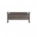 Jemini Rectangular Double Upright Cantilever Desk 1600x600mm Grey OakBlack KF820093 KF820093