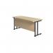 Jemini Rectangular Double Upright Cantilever Desk 1600x600mm Maple/Black KF820109 KF820109