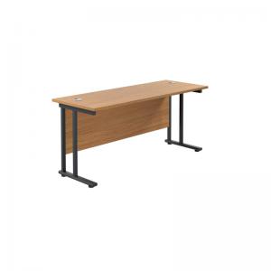 VOW Jemini Rectangular Double Upright Cantilever Desk 1600x600mm Nova