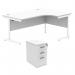 Astin Radial Right Hand SU Desk +Desk High Pedestal 1600x1200 Arctic White/Arctic White KF820117 KF820117