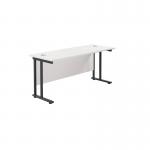 Jemini Rectangular Double Upright Cantilever Desk 1600x600mm White/Black KF820123 KF820123