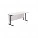 Jemini Rectangular Double Upright Cantilever Desk 1600x600mm WhiteBlack KF820123 KF820123