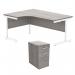 Astin Radial Left Hand SU Desk +Desk High Pedestal 1600x1200 Alaskan Grey OakArctic White KF820148 KF820148