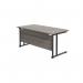 Jemini Rectangular Double Upright Cantilever Desk 1600x800mm Grey Oak/Black KF820154 KF820154