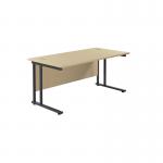 Jemini Rectangular Double Upright Cantilever Desk 1600x800mm MapleBlack KF820161 KF820161