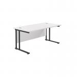 Jemini Rectangular Double Upright Cantilever Desk 1600x800mm White/Black KF820185 KF820185