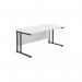 Jemini Rectangular Double Upright Cantilever Desk 1600x800mm White/Black KF820185 KF820185