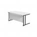 Jemini Rectangular Double Upright Cantilever Desk 1600x800mm White/Black KF820185 KF820185