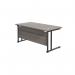 Jemini Rectangular Double Upright Cantilever Desk 1800x800x730mm Grey Oak/Black KF820277 KF820277