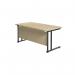 Jemini Rectangular Double Upright Cantilever Desk 1800x800x730mm Maple/Black KF820284 KF820284