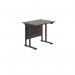 Jemini Rectangular Double Upright Cantilever Desk 800x600x730mm Dark WalnutBlack KF820321 KF820321