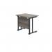 Jemini Rectangular Double Upright Cantilever Desk 800x600x730mm Grey Oak/Black KF820338 KF820338